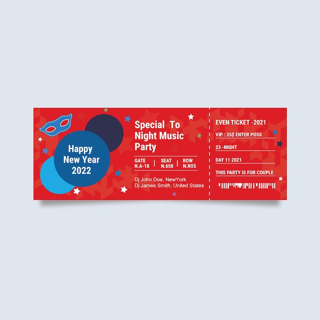 Vector event ticket template party ticket