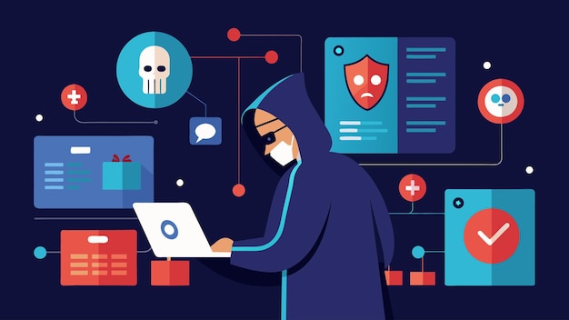 Vector examining a hacked systems logs and metadata to reconstruct the timeline of a cyber intrusion vector