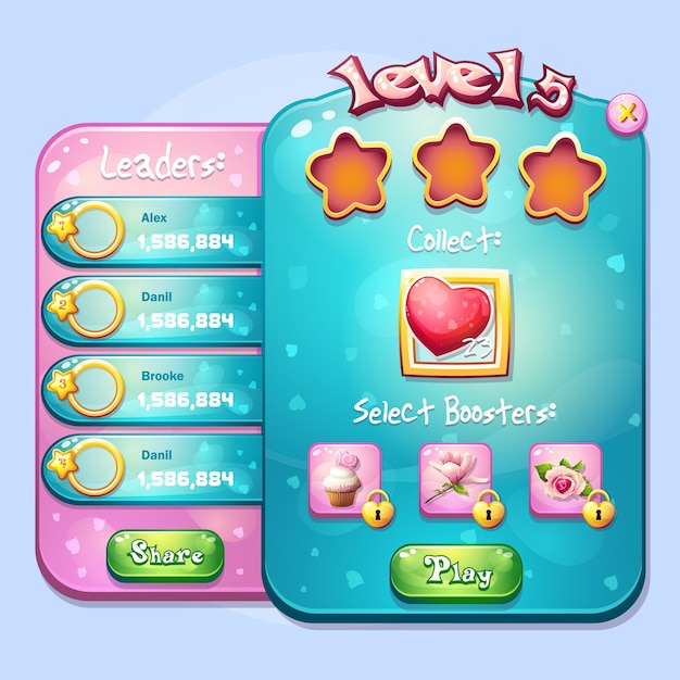 Vector example of window-level tasks to perform in a computer game