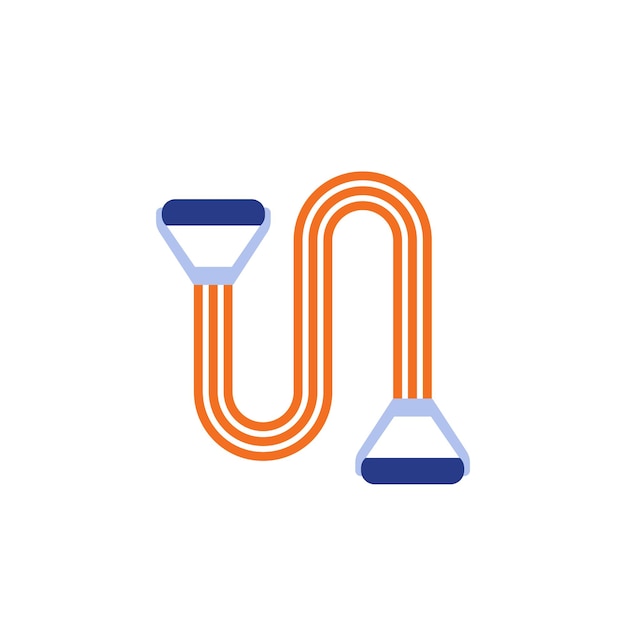 Vector exercise band resistance expander on white vector icon
