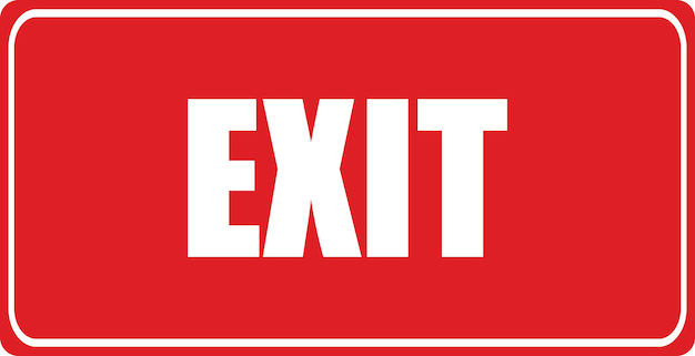 Vector exit icon exit red color label icon way of exit
