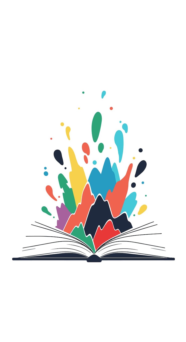 Exploding Knowledge Colorful Burst from an Open Book