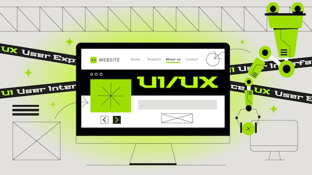 Vector exploring ui/ux design concepts with modern interface