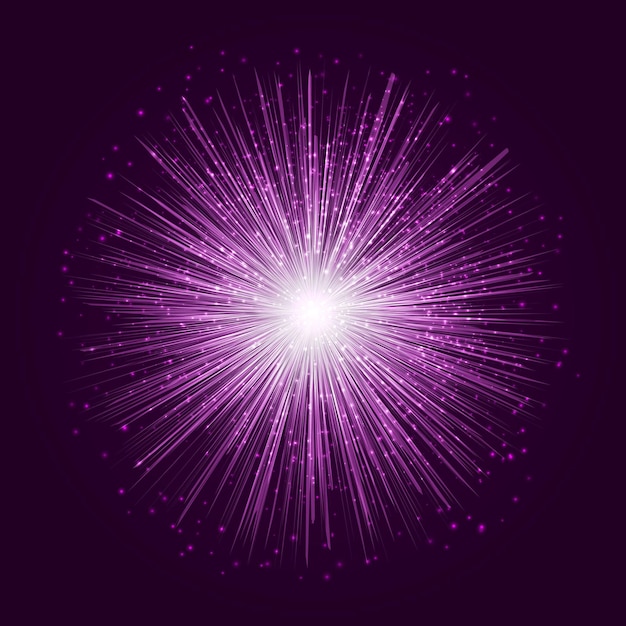 Vector explosion on purple background vector illustration