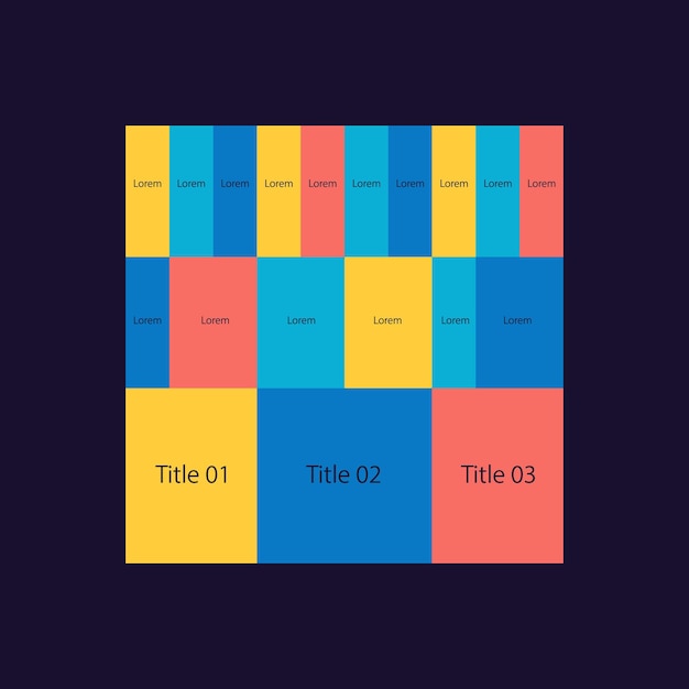Vector exporting products categories tree map infographic chart design template for dark theme