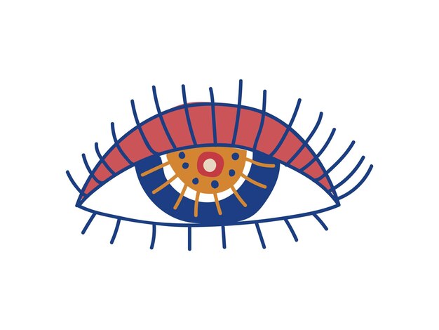 Vector eye boho style design element ethnic mystic symbol vector illustration on white background