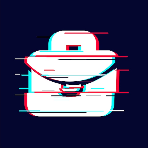 Vector eye catching glitched handbag icon