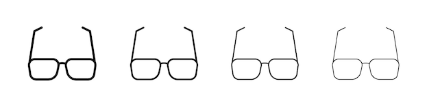 Vector eye glasses icon linear logo isolated