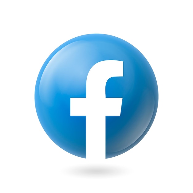 Vector facebook icon 3d effect
