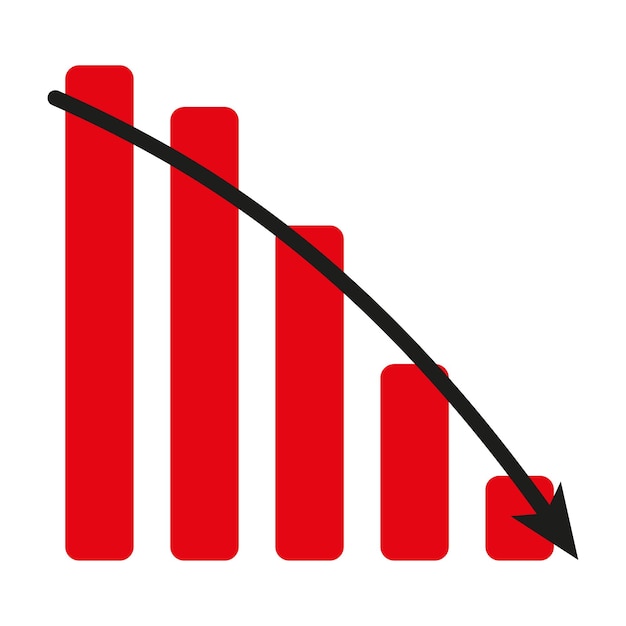 Vector falling acceleration chart vector illustration eps 10 stock image