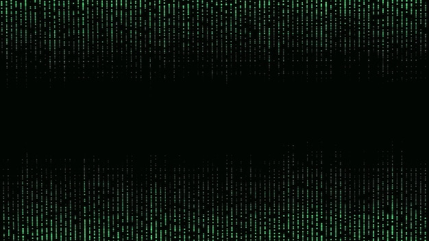 Vector falling points of binary code illustration of the matrixvector digital dark background with noise effect corrupted code matrix failure visualization of big data