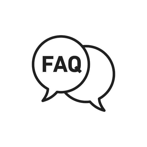 Vector faq icon simple thin outline