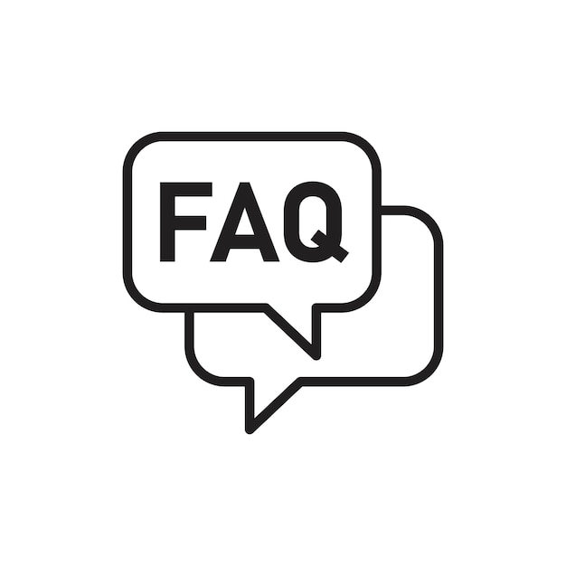Vector faq icon simple thin outline