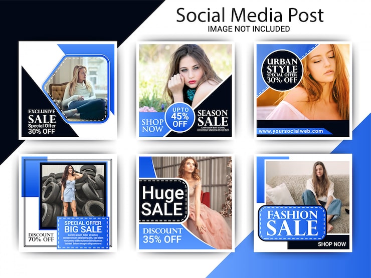 Vector fashion banner template set