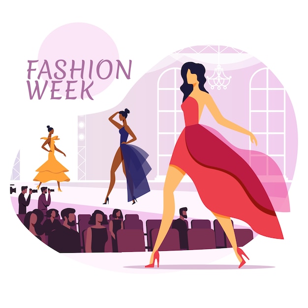 Vector fashion industry flat social media banner layout