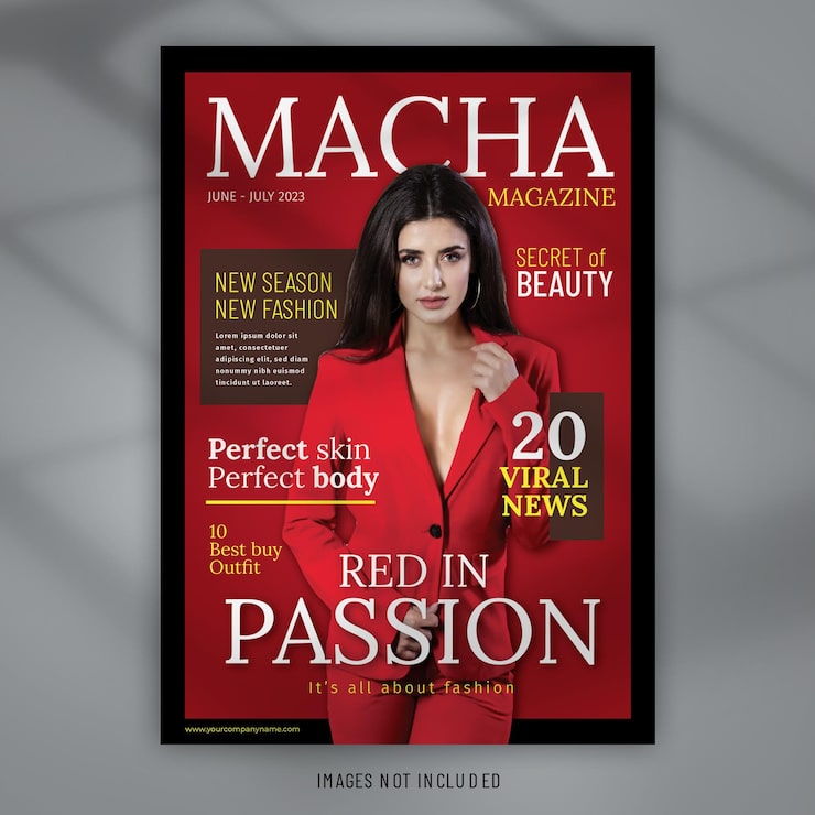 Vector fashion magazine cover design template