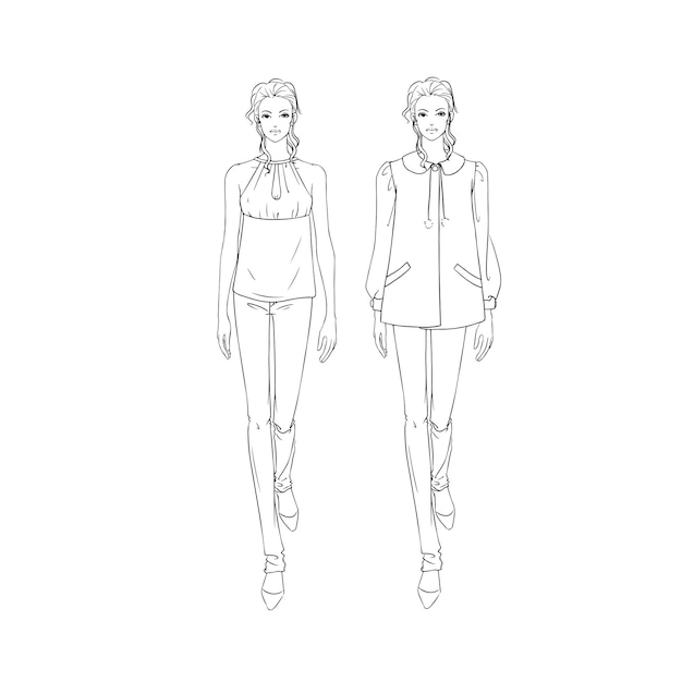 Vector fashion sketch collection