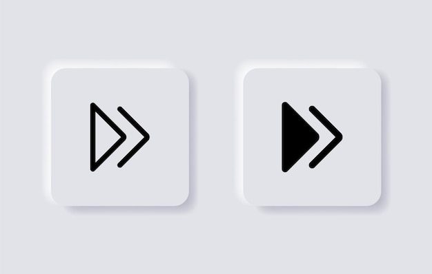 Vector fast player icon fast forward with two arrows icons website web app ui mobile application icon