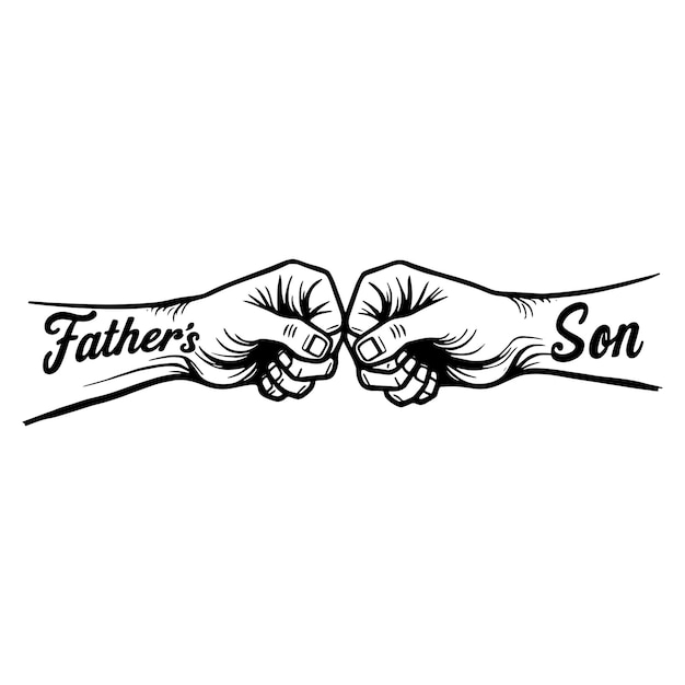 Vector father and son connection