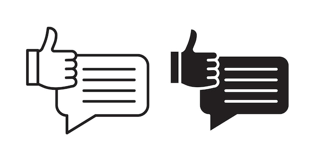 Vector feedback thin line icon set