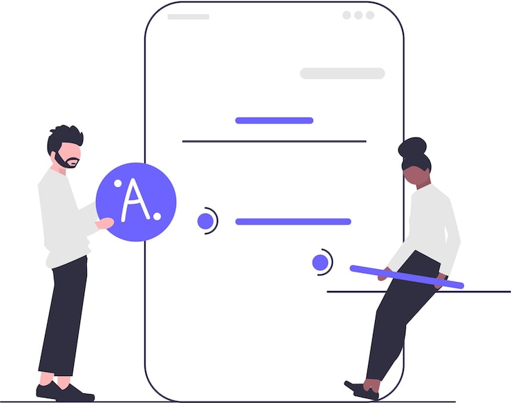 Female web developer creating program