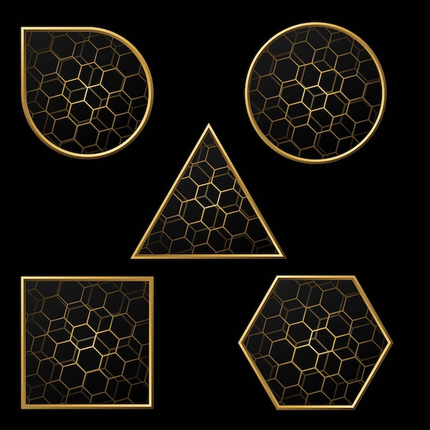 Vector figures golden art deco pattern