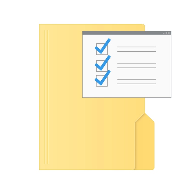 Vector file computer folder with program window icon isolated on white background color folder