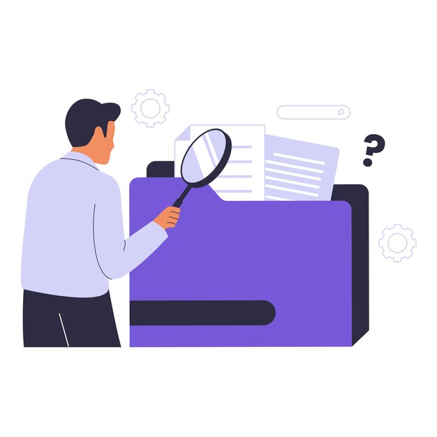 Vector file search illustration concept