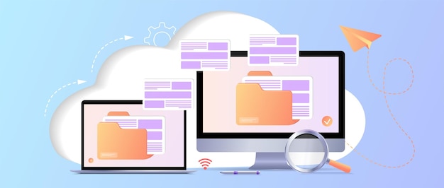 Vector file transfer files transferred encrypted form program for remote connection to computer