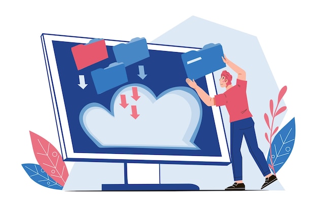 Vector file upload and storage cloud computing service for data storing vector