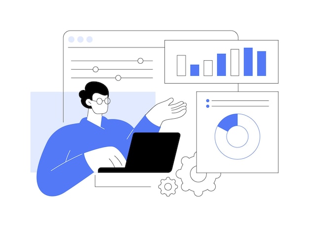 Vector financial data management abstract concept vector illustration