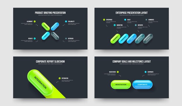 Vector financial profile 4 5 1 2 element infographic slideshow template bundle