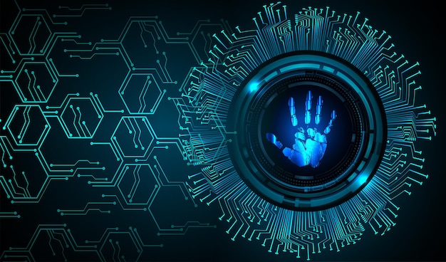 Vector finger print network cyber security background.