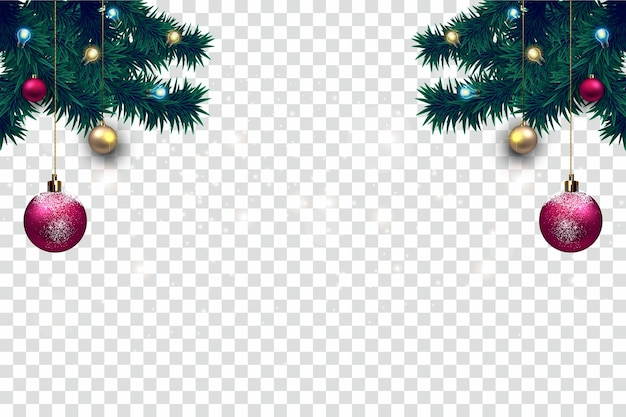 Vector fir leaves border for christmas vector illustration