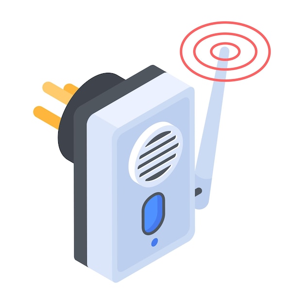 Vector fire alarm sensor trendy isometric icon