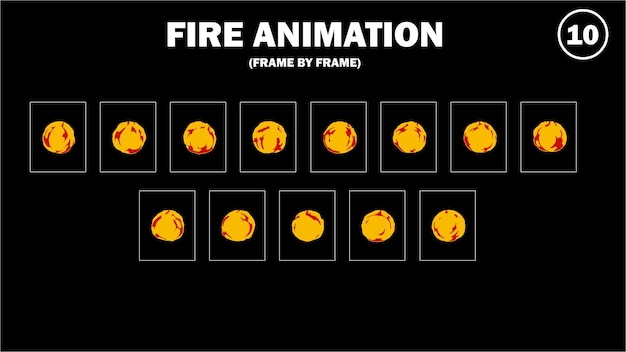 Vector fire animation spritesheet