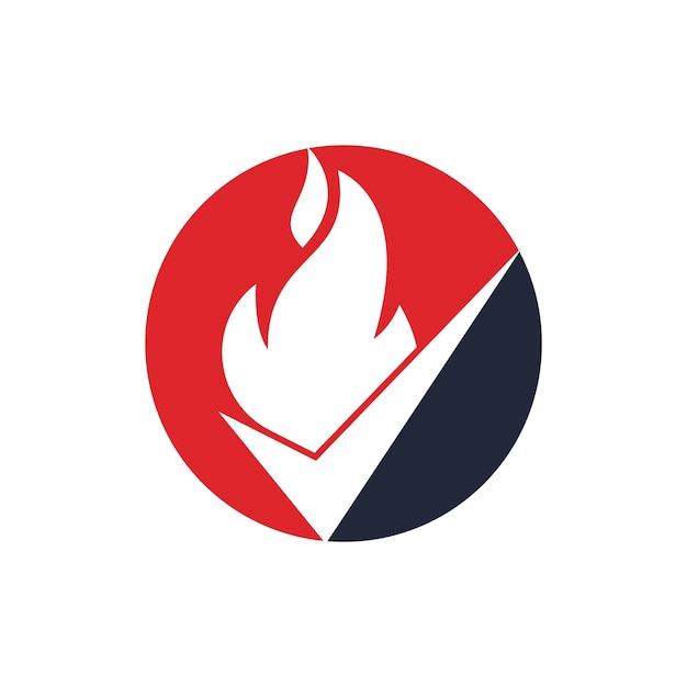 Vector fire check vector logo design template
