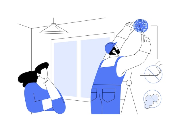 Vector fire detection sensor isolated cartoon vector illustrations