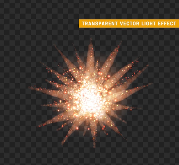 Vector firework red color. bright realistic firework with transparent background