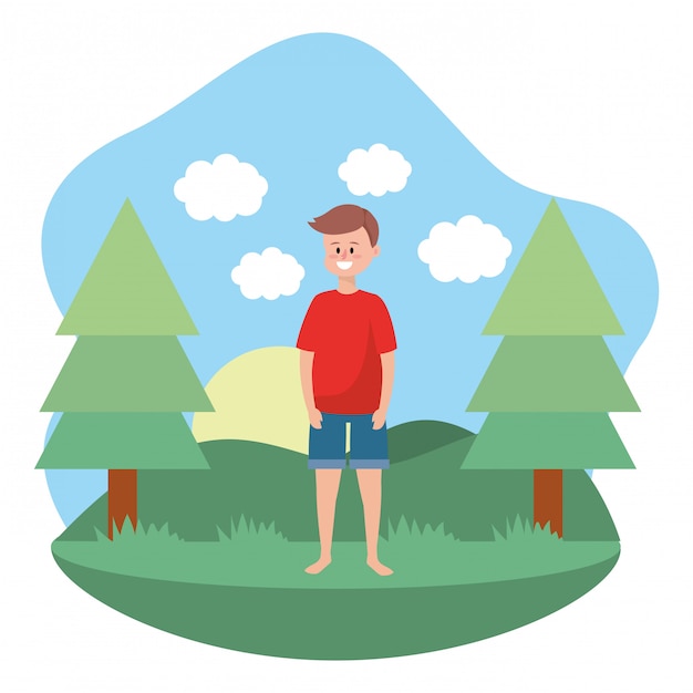 Vector fit man practicing yoga