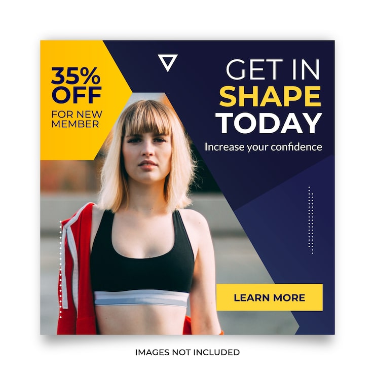 Vector fitness training banner