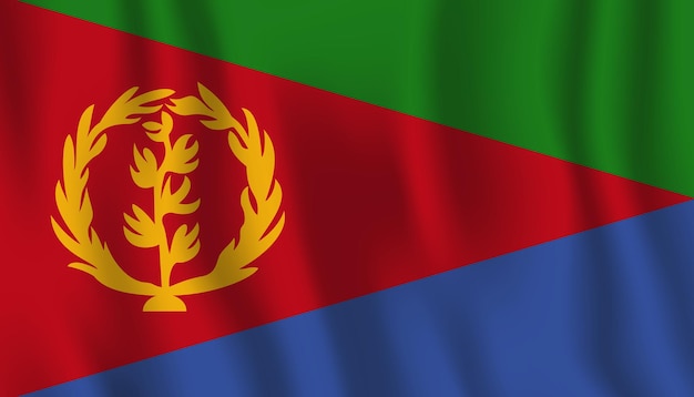 Vector the flag of eritrea has a green triangle on the bottom.