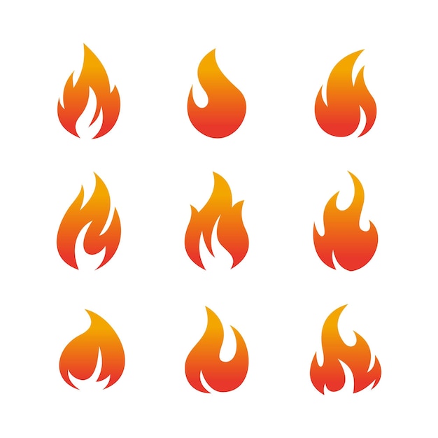 Vector flame symbol collection