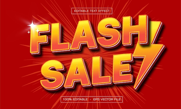 Vector flash sale text effect editable promotion text style