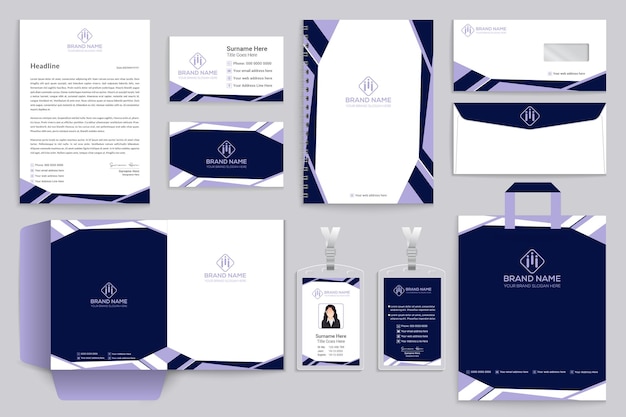 Vector flat architect service stationery template