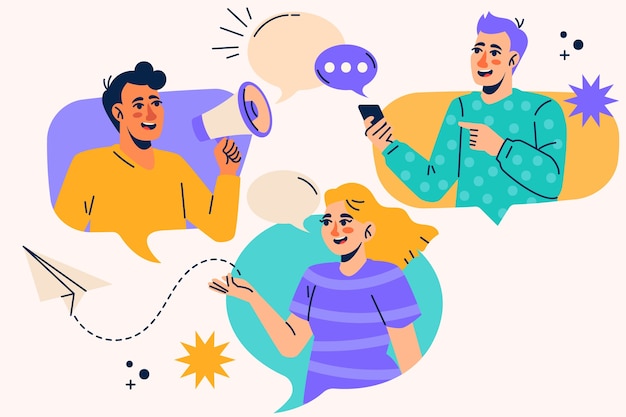 Vector flat communication background