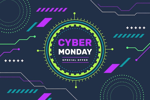 Vector flat cyber monday background