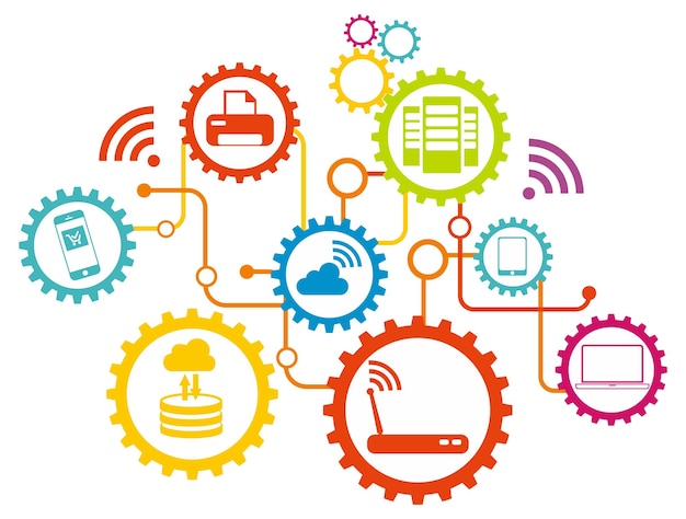 Vector flat design concept for wifi network