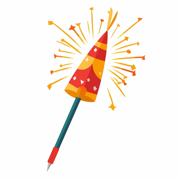 Vector flat design flying firecracker icon vector illustration