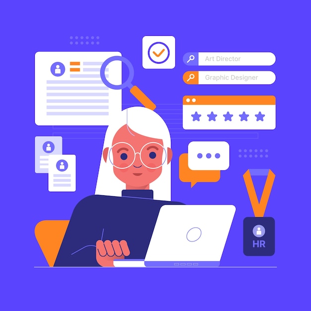 Vector flat design hr illustration design